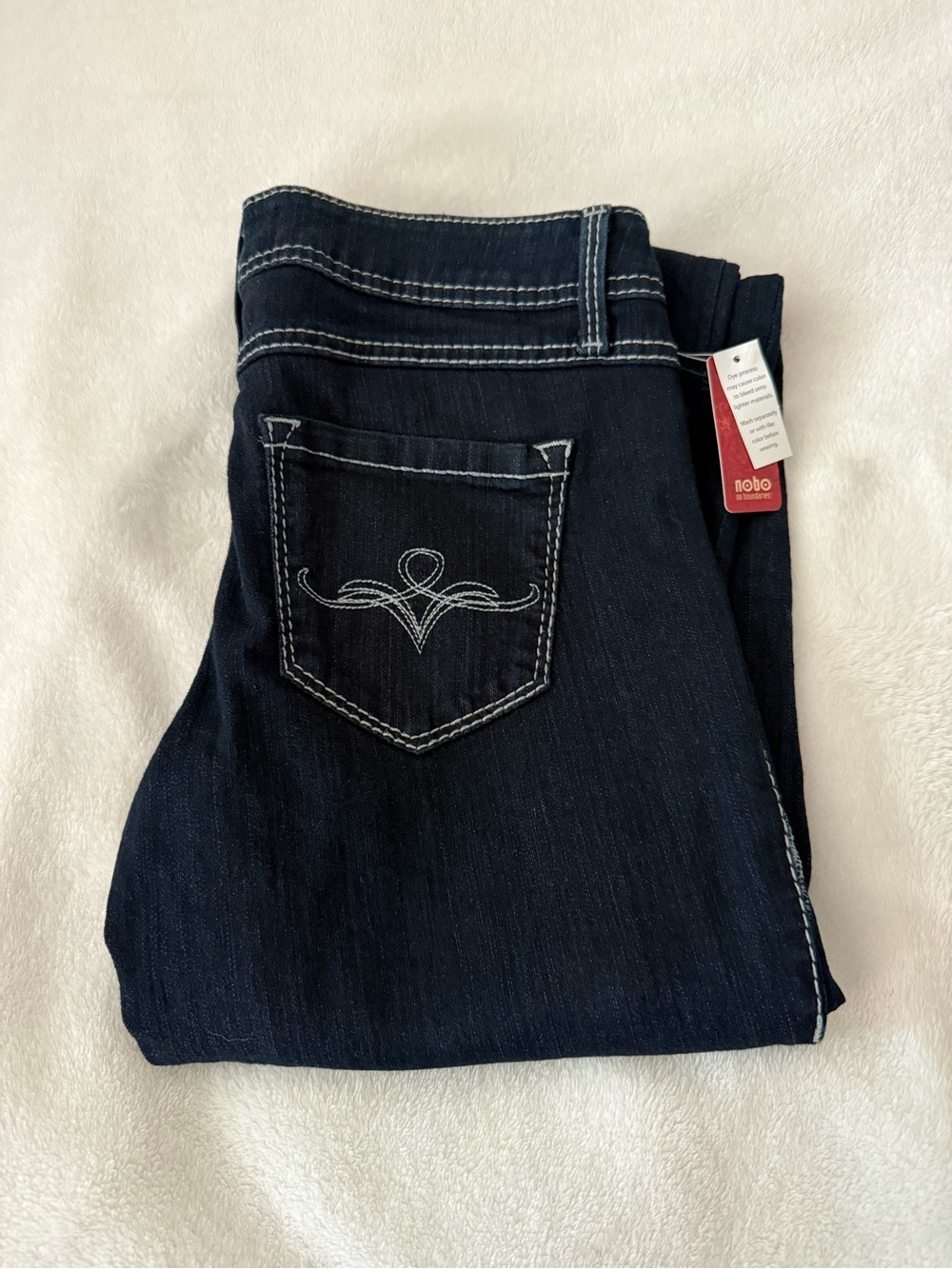 NOBO Dark Blue Jeans with Contrast Stitching